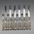 Late Victorian British antique silver plate cutlery, 6 pairs, in wooden box